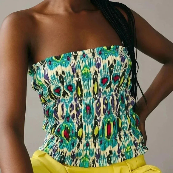 NWT Anthropologie Smocked Tube Top Small - Picture 2 of 10